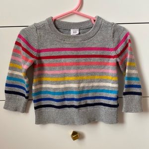 18-24mo. Striped GAP sweater. Cute rainbow stripes.